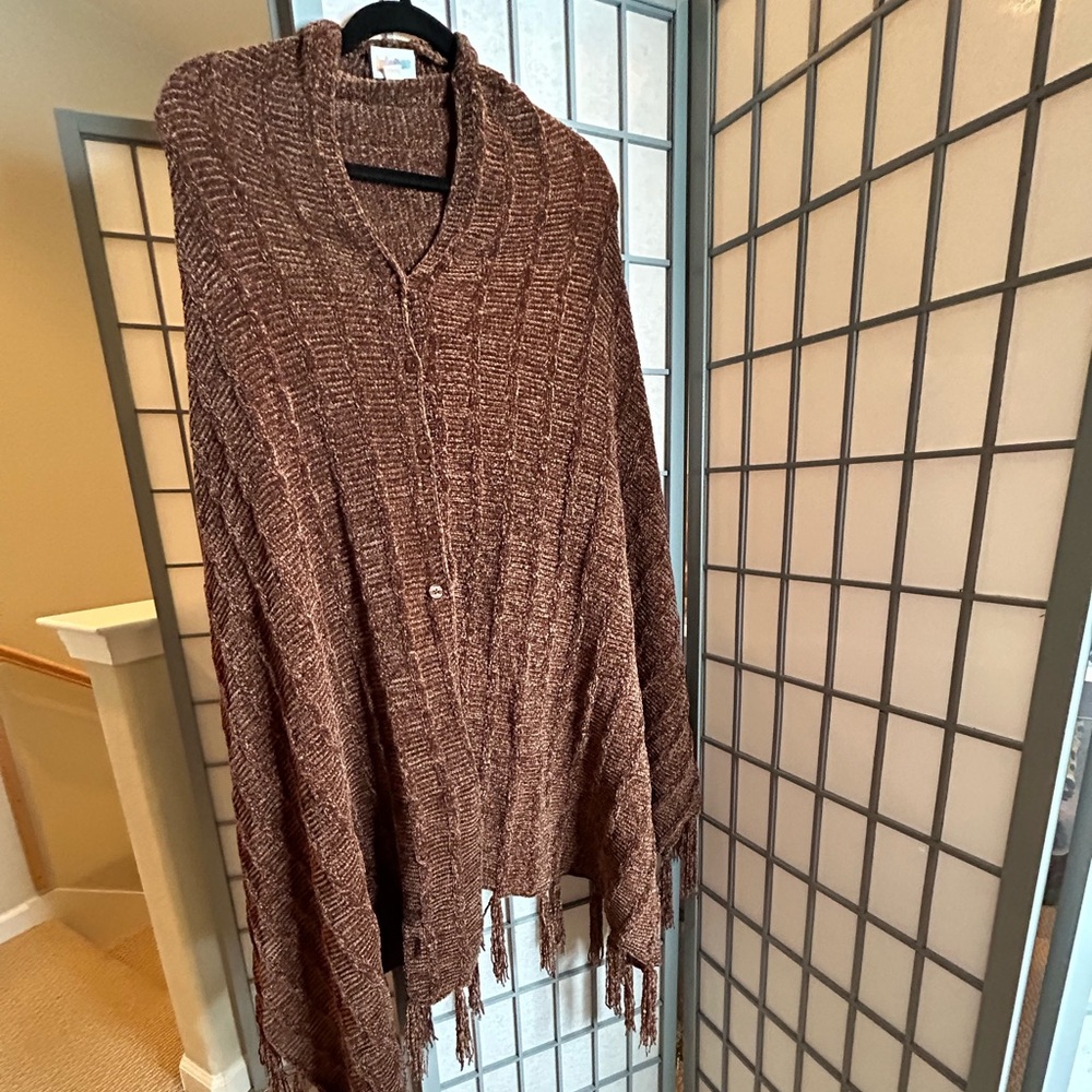 NWOT LuLaRoe Mimi Brown Chenille Women's Sweater Wrap